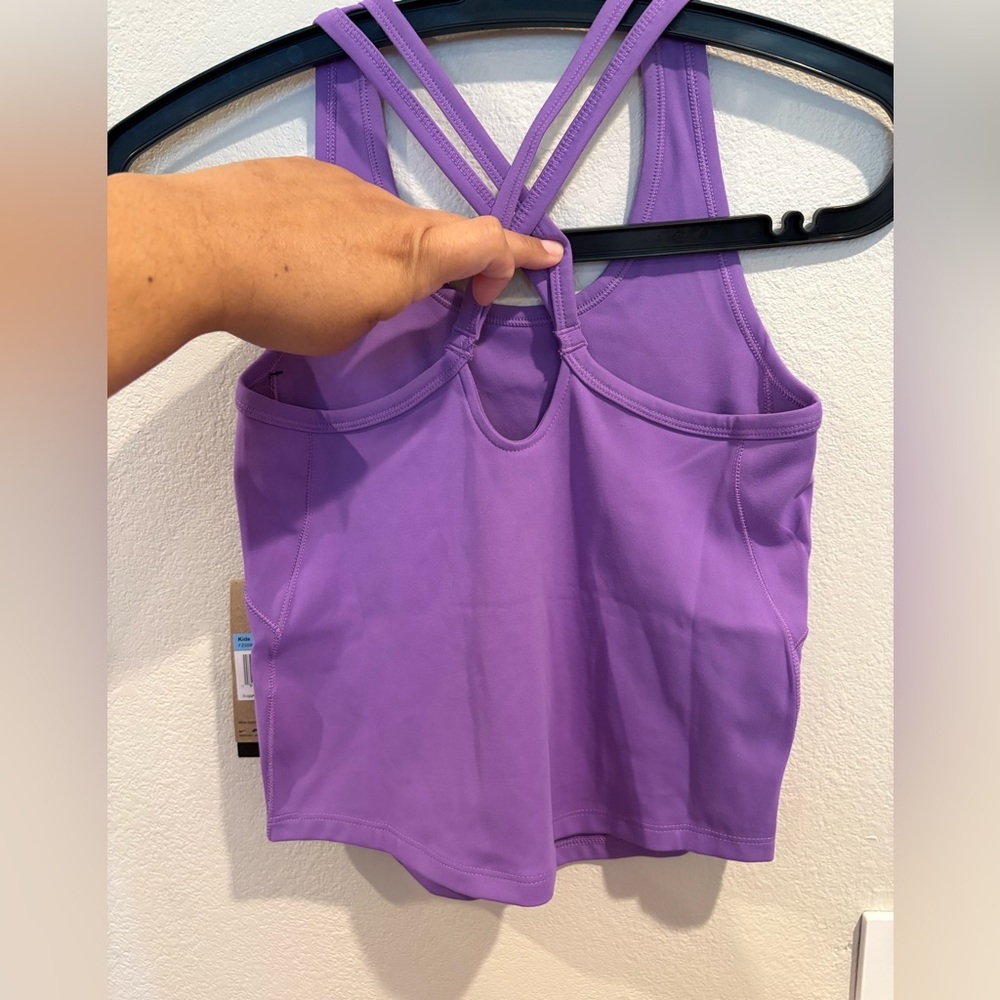 Nike One Fitted Girls Dri-FIT Purple Training Tank Size Medium 10/12 FZ5598-521 - Picture 7 of 11